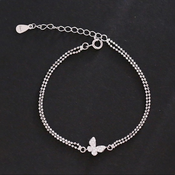 NEW 925 STERLING SILVER BUTTERFLY BRACELET, NICE BRACELET, CUTE BRACELET - Picture 4 of 5